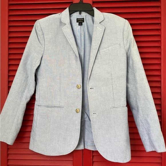 J Crew Thompson Blazer and Suit Pant Boys 14 in Cloudy Blue Oxford - Picture 1 of 10